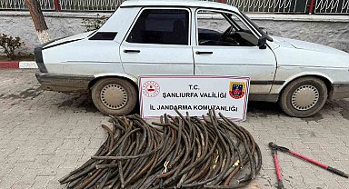 Kablo hırsızı suçüstü yakalandı