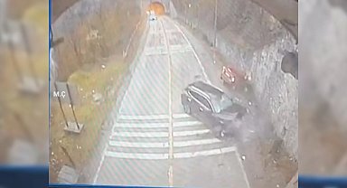 Karabük'teki feci kaza güvenlik kamerasına yansıdı