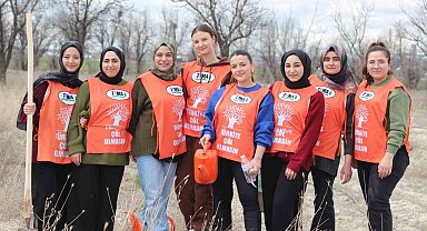 Karapınar'da erozyon sahasına fidan dikildi