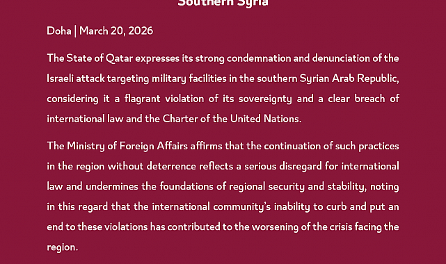 Katar'dan İsrail'in Suriye saldırısına kınama