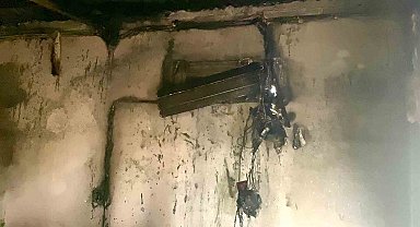 Klimadan çıkan yangın ekiplerin müdahalesiyle söndürüldü