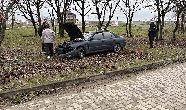 Kontrolden çıkan otomobil ağaçlık alana daldı: 1 yaralı