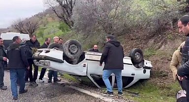 Kontrolden çıkan otomobil takla attı