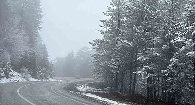 Kütahya'nın Domaniç Dağı'nda kar yağışı