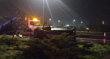 Kuzey Marmara Otoyolu Hüseyinli Kavşağı'nda trafik kazası: 1 ölü, 1 yaralı