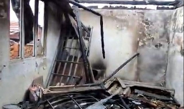 Metruk evde çıkan yangın korkuttu