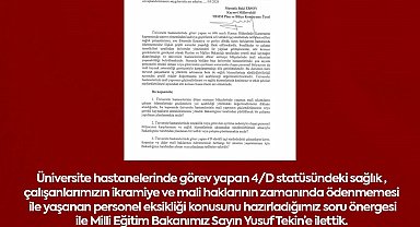 MHP'li Ersoy, üniversite hastanelerindeki mali sorunları TBMM gündemine taşıdı