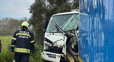 Milas'ta sıkışmalı kaza