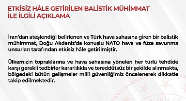 MSB: "Türk hava sahasına giren balistik füze imha edildi"