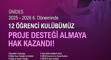 Niğde Ömer Halisdemir Üniversitesinde 12 öğrenci kulübüne ÜNİDES desteği
