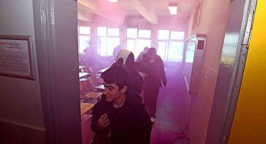 Osmangazi'de gerçeğini aratmayan yangın tatbikatı