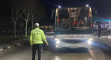 Otobüs terminallerinde emniyet kemeri denetimi