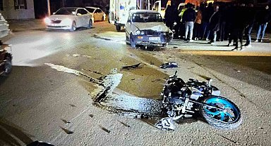 Otomobil ile motosiklet çarpıştı: 1 yaralı