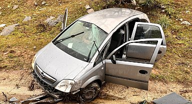 Otomobil şarampole uçtu: 1 yaralı