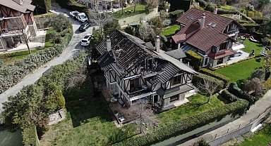 Oyuncu Aslıhan Karalar ölümden döndü: Lüks villadaki yangın havadan görüntülendi