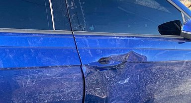 Park halindeki araca çarpıp kaçtı