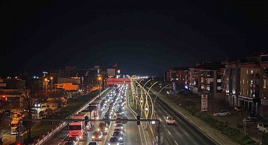 Polatlı'da bayram dönüşü oluşan trafik havadan görüntülendi