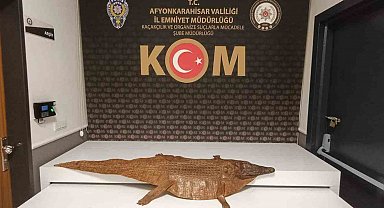 Polis durdurduğu araçta timsah derisi ele geçirdi