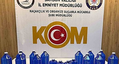 Samsun'da 70 litre etil alkol ele geçirildi