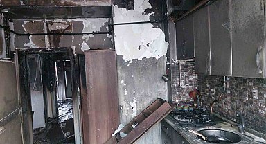 Samsun'da apartman dairesi küle döndü