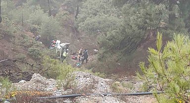 Şarampole uçan araçta 1 kişi öldü, 4 kişi yaralandı