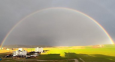 Siirt'te sağanak sonrası oluşan gökkuşağı hayran bıraktı
