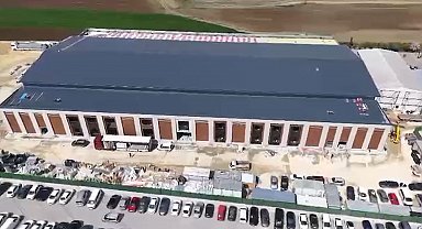 Silivri'ye inşa edilen duruşma salonu havadan görüntülendi