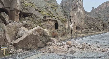 Soğanlı Vadisi'nde kaya koptu bölgede güvenlik önlemleri artırıldı