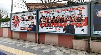 Sungurlu'dan Çorum FK'ye Süper Lig yolunda pankartlı destek