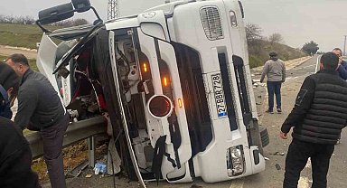 Tekirdağ'da feci kaza: Tır şoförü hayatını kaybetti