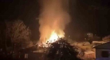 Tokat'ta alevler geceyi aydınlattı