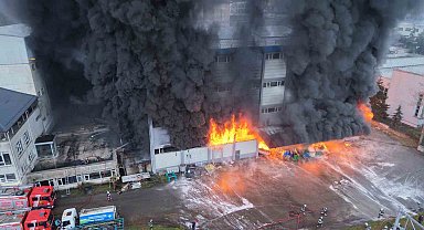 Trabzon'da fındık fabrikasında yangın