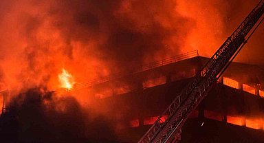 Trabzon'da fındık fabrikasındaki yangına müdahale devam ediyor