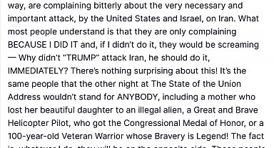 Trump'tan Demokratlara İran tepkisi: "Ne yaparsam yapayım karşısında olacaklar"