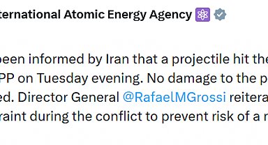 UAEA: "İran, Buşehr Nükleer Santrali yerleşkesine füze isabet ettiğini bildirdi"