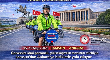 ÜNİPERSEN'den Samsun'dan TBMM'ye bisikletli eylem
