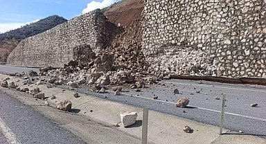 Yağışlara dayanamayan istinat duvarı yıkıldı