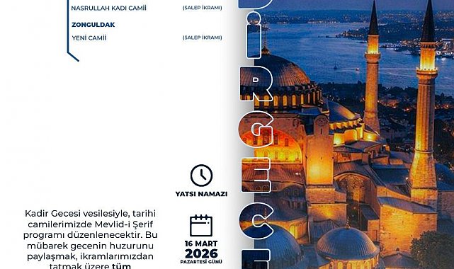 Zonguldak Yeni Camii'nde Kadir Gecesi'nin manevi iklimi dualarla yaşanacak