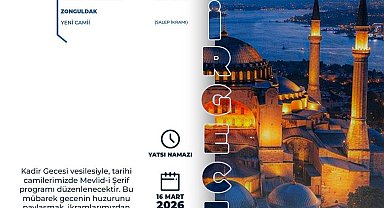 Zonguldak Yeni Camii'nde Kadir Gecesi'nin manevi iklimi dualarla yaşanacak