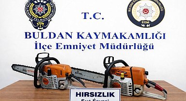 100 bin liralık motorlu testereleri çalan hırsızlar polisten kaçamadı