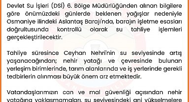 Adana Valiliğinden taşkın uyarısı