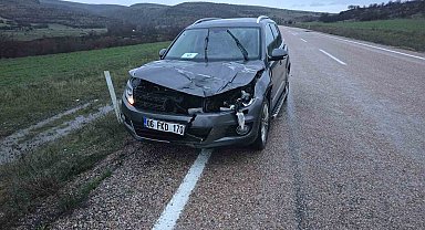 Ankara'da aracın çarptığı geyik telef oldu