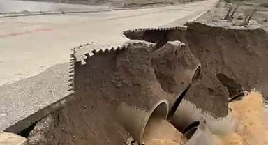 Aşırı yağışlar Akdağ Tabiat Parkı'na çıkan yolu çökertti