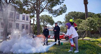 Ayvalık'ta yangınlara karşı tatbikat