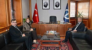 Azerbaycan Ankara Büyükelçiliği Eğitim Müşaviri Nesibova'dan Rektör Adıgüzel'e ziyaret