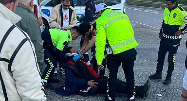 Babaeski'de motosikletle otomobil çarpıştı: 1 yaralı