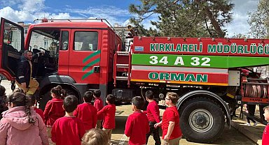Babaeski'de öğrencilere orman sevgisi ve yangın eğitimi verildi