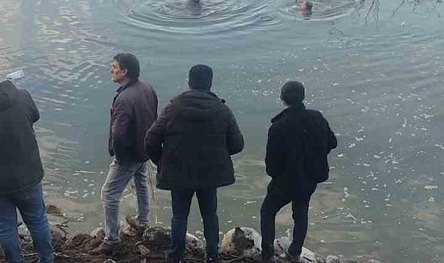 Baraj gölüne uçan otomobildeki sürücüyü ekipler kurtardı