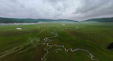 Benli yaylasındaki menderesler havadan görüntülendi