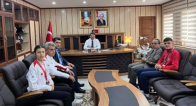 Besnili şampiyon sporculardan Kaymakam Aslan'a ziyaret